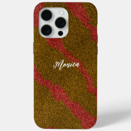 Modern  Brown &Pink Glitter Personalized Name Case-Mate iPhone Hülle