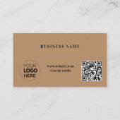Modern Brown QR Code Business-Logo Treuekarte (Rückseite)