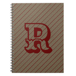 MODERN BROWN RED NIEDLICH Spiral Foto Notebook Notizblock