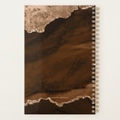 Modern Brown Rose Gold Glitzer Agate Monogram 2024 Planer (Rückseite)