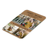 Modern Brown Save the Date Hochzeit 3 Fotos Magnet (Linke Seite)