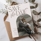 Modern Brown Simple Arch Foto Elegante Hochzeit Save The Date