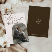 Modern Brown Simple Arch Foto Elegante Hochzeit Save The Date