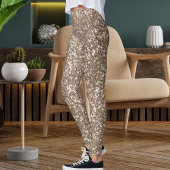 Modern Brown Tan Glitzer Textur Nahtloses Muster Leggings