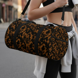 Modern Brown Tortoise Shell Stylish Duffle Bag