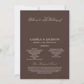  Modern Brown Wedding Flat Program Einladung (Vorderseite)