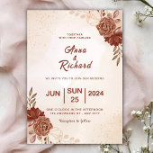 Modern Brown wedding Invitation Einladung