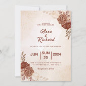 Modern Brown wedding Invitation Einladung (Vorderseite)