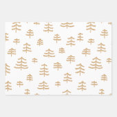 Modern Brown & White Christmas Trees Schneeflocken Geschenkpapier Set (Vorderseite 3)