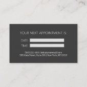 Modern Brown white Hairstylist Termin Card Visitenkarte (Rückseite)