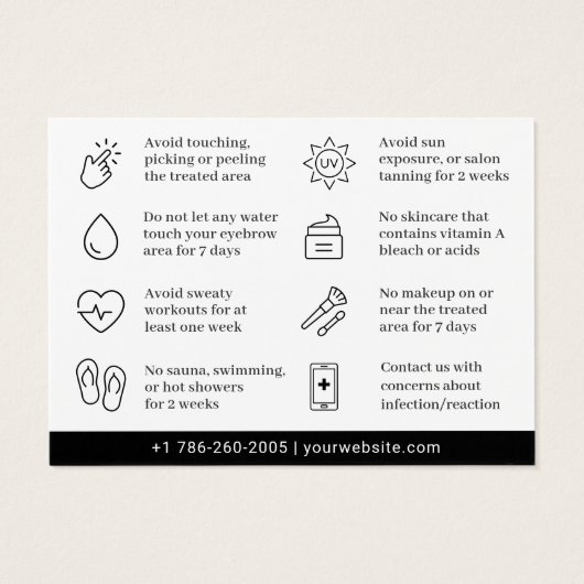 Modern Brows Aftercare PMU Brow Instructions Card  (Rückseite)
