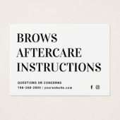 Modern Brows Aftercare PMU Brow Instructions Card (Vorderseite)