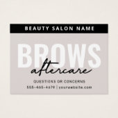 Modern Brows Aftercare PMU Brow Instructions Card (Vorderseite)