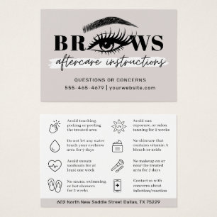 Modern Brows Aftercare PMU Brow Instructions Card