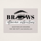 Modern Brows Aftercare PMU Brow Instructions Card (Vorderseite)