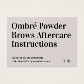Modern Brows Aftercare PMU Brow Instructions Card (Vorderseite)