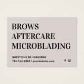 Modern Brows Aftercare PMU Brow Instructions Card  (Vorderseite)