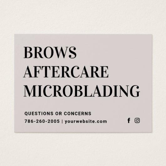 Modern Brows Aftercare PMU Brow Instructions Card  (Vorderseite)