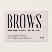 Modern Brows Aftercare PMU Brow Instructions Card (Vorderseite)