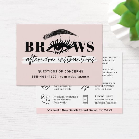 Modern Brows Aftercare PMU Brow Instructions Card (Schreibtisch)
