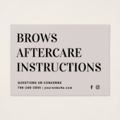 Modern Brows Aftercare PMU Brow Instructions Card  (Vorderseite)