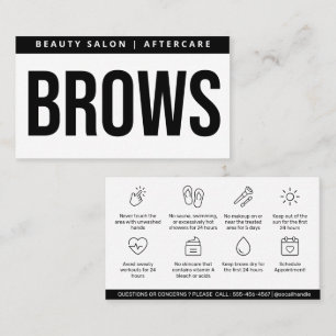 Modern Brows Aftercare PMU Brow Instructions Card  Visitenkarte