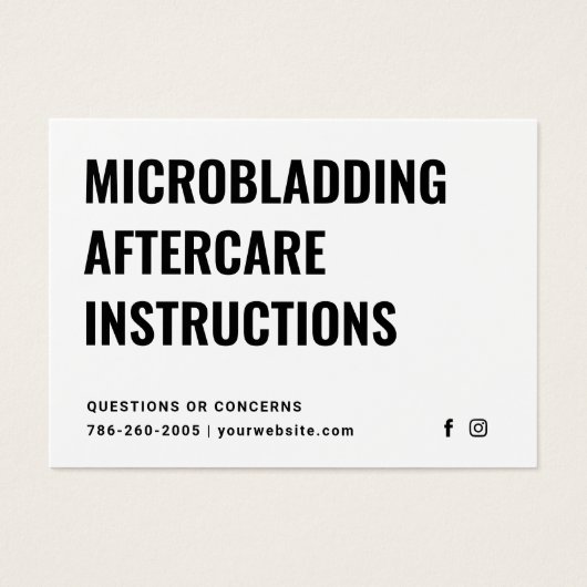 Modern Brows Microblading Instructions Card (Vorderseite)
