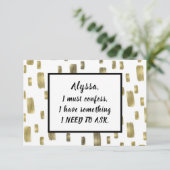 Modern Brush Gold Kupfer Bronze Seien Sie meine Br RSVP Karte (Stehend Vorderseite)