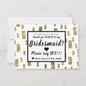 Modern Brush Gold Kupfer Bronze Seien Sie meine Br RSVP Karte (Rückseite)