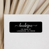 Modern Brush Handwritten Black Return Address