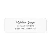 Modern Brush Handwritten Return Address Label (Vorne)