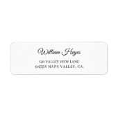 Modern Brush Handwritten Return Address Label (Vorne)