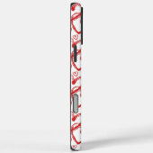 Modern Brush Heart Red White Pattern Case-Mate iPhone Hülle (Rückseite / Rechts)