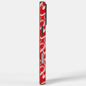 Modern Brush Heart Red White Pattern Case-Mate iPhone Hülle (Rückseite / Rechts)