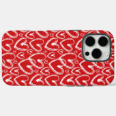 Modern Brush Heart Red White Pattern Case-Mate iPhone Hülle (Rückseite (Horizontal))