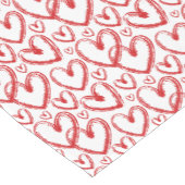 Modern Brush Heart Red White Pattern Kurzer Tischläufer (Ecke)
