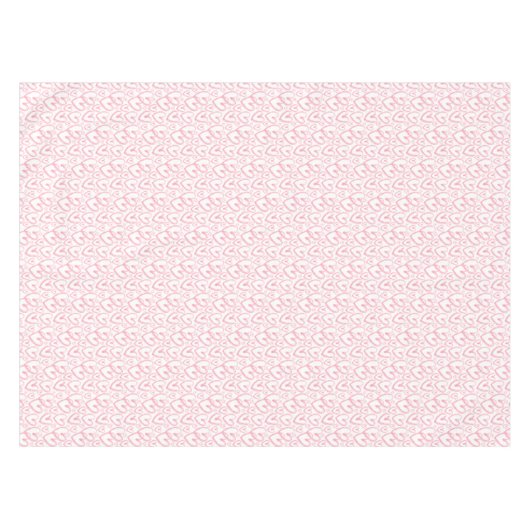 Modern Brush Herz rosa Weiß Muster Tischdecke (Vorderseite (Horizontal))