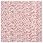 Modern Brush Herz Rot Weiß Muster Stoff (Muster)