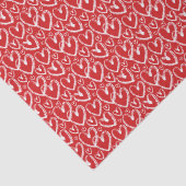 Modern Brush Herz Weißes rotes Muster Seidenpapier (Ausschnitt)