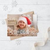 Modern Brush Letterday Holiday Foto card Postkarte
