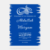 Modern Brush Muslim Islamic Wedding Willkommen Acrylschild (Vorderseite)