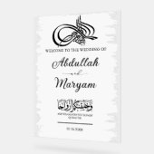 Modern Brush Muslim Islamic Wedding Willkommen Acrylschild (Winkel)
