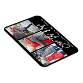 Modern Brush Script 3 Foto Save the Date blau Magnet (Rechte Seite)