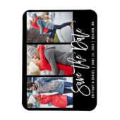 Modern Brush Script 3 Foto Save the Date blau Magnet (Vertikal)