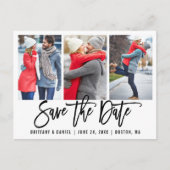 Modern Brush Script 3 Foto Save the Date Was Postkarte (Vorderseite)