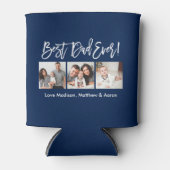 Modern Brush Script 3 Fotos Bester Vater je Blau Dosenkühler (Vorderseite)