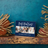 Modern Brush Script 3 Fotos Bester Vater je Blau Fotoplatte (Seite)