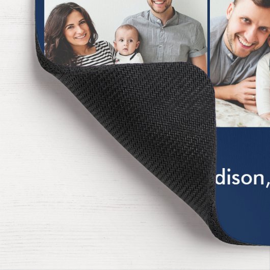 Modern Brush Script 3 Fotos Bester Vater je Blau Mousepad (Ecke)