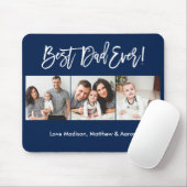 Modern Brush Script 3 Fotos Bester Vater je Blau Mousepad (Mit Mouse)