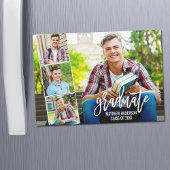 Modern Brush Script 4 Foto Abschluss Magnet Card